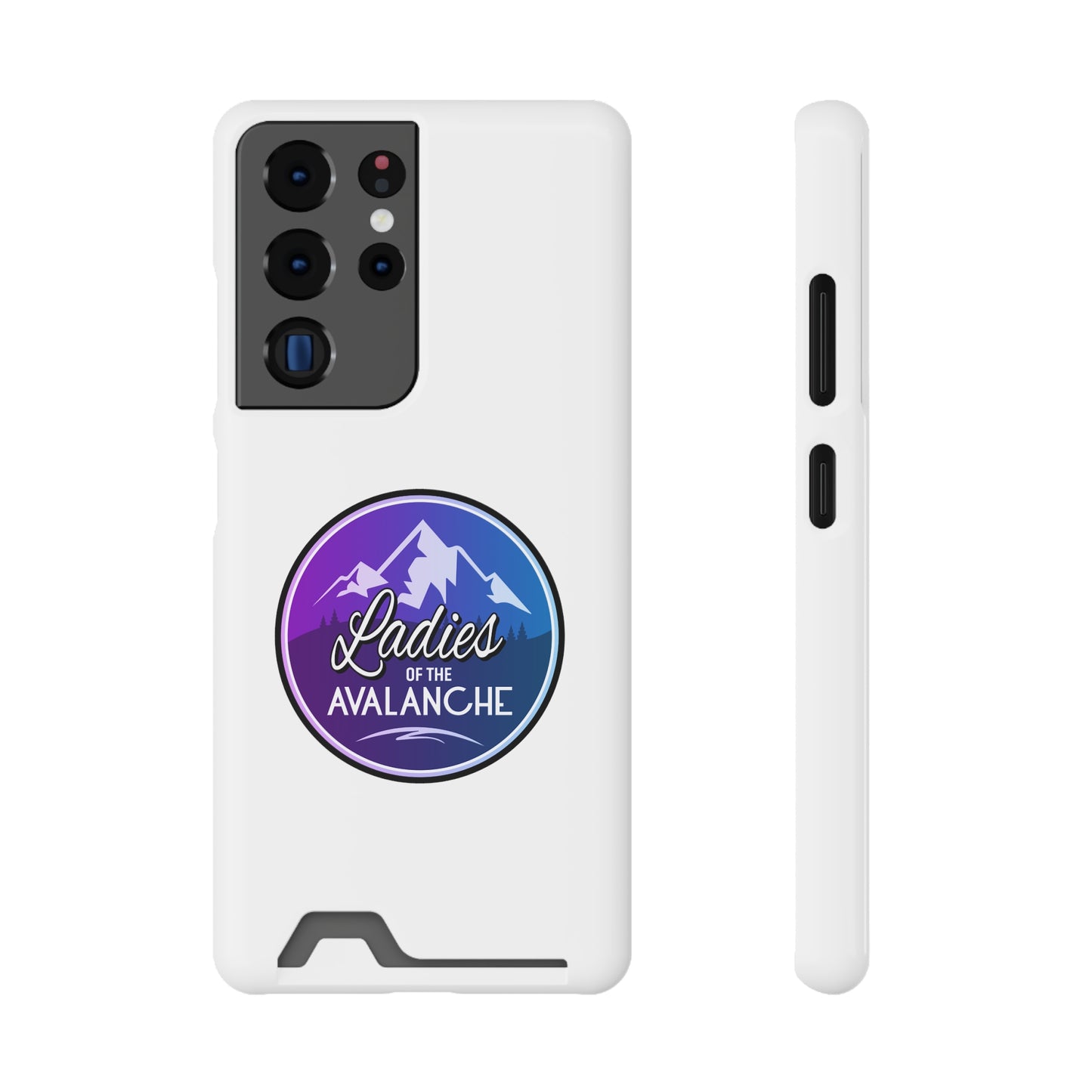 Ladies Of The Avalanche Gradient Colors Phone Case With Card Holder, White