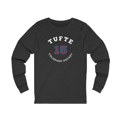 Tufte 15 Colorado Hockey Number Arch Design Unisex Jersey Long Sleeve Shirt