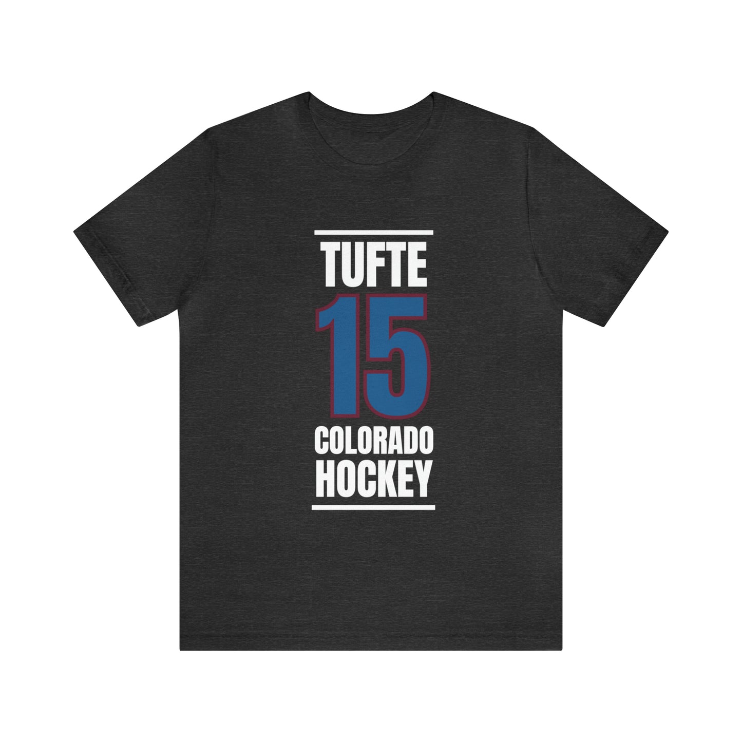 Tufte 15 Colorado Hockey Blue Vertical Design Unisex T-Shirt