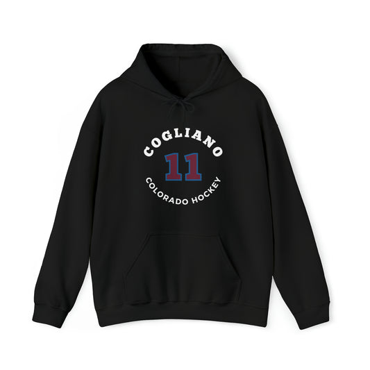 Cogliano 11 Colorado Hockey Number Arch Design Unisex Hooded Sweatshirt