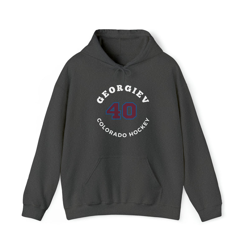 Georgiev 40 Colorado Hockey Number Arch Design Unisex Hooded Sweatshirt