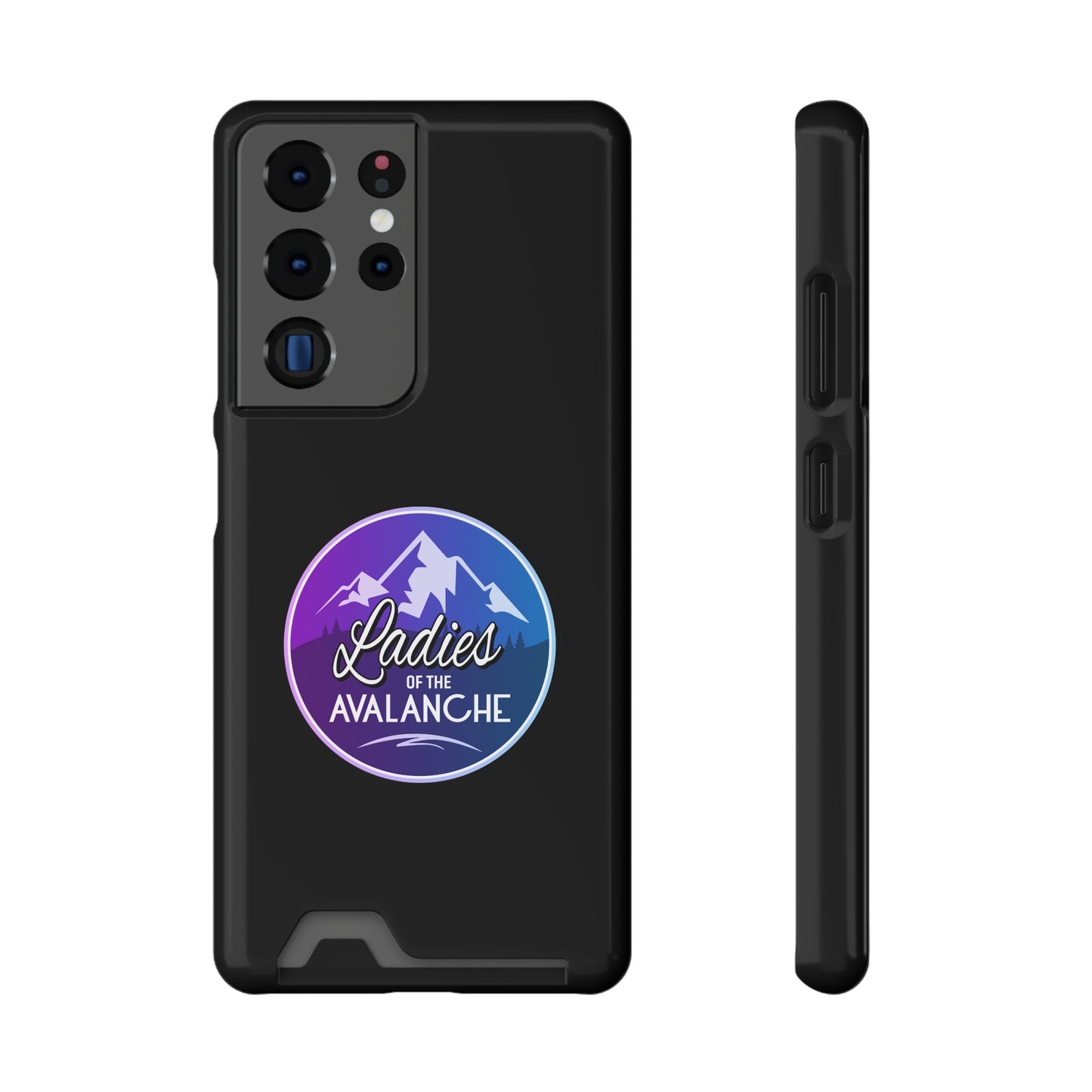 Ladies Of The Avalanche Gradient Colors Phone Case With Card Holder, Black