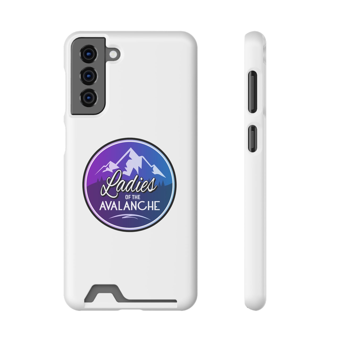 Ladies Of The Avalanche Gradient Colors Phone Case With Card Holder, White