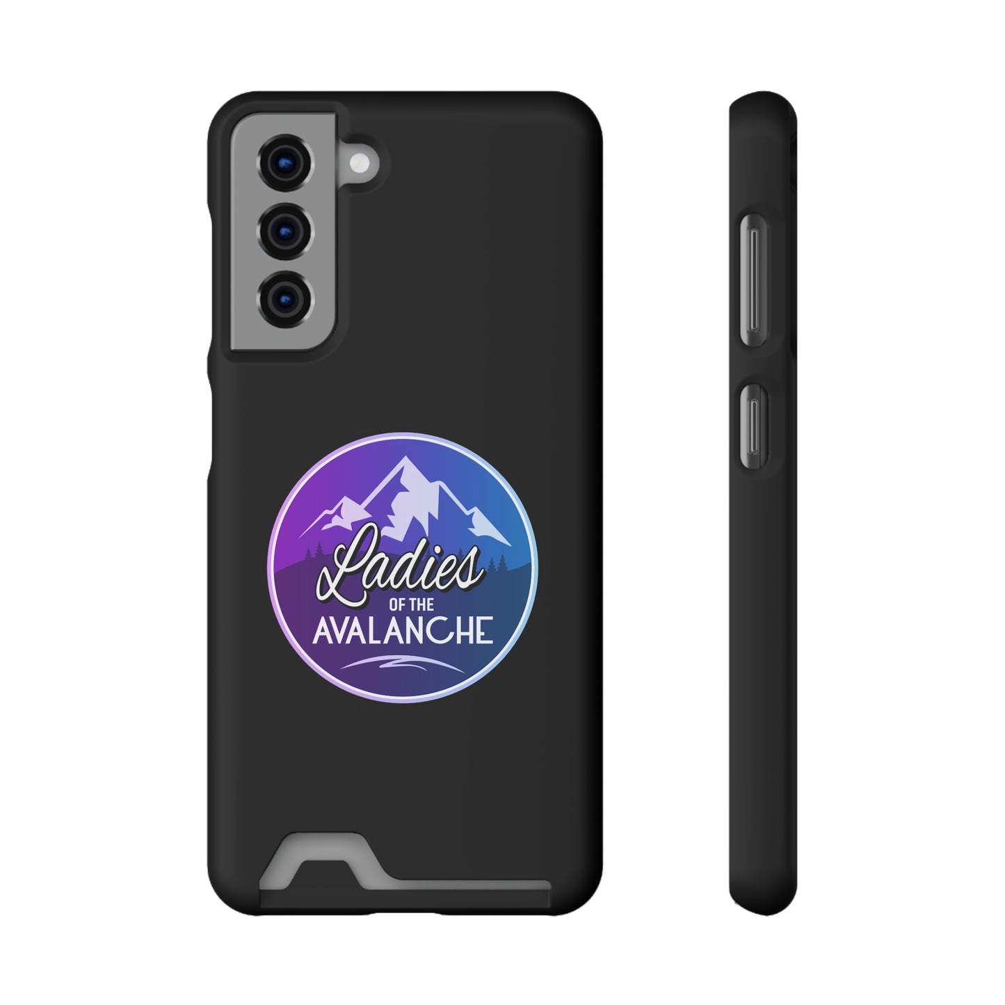 Ladies Of The Avalanche Gradient Colors Phone Case With Card Holder, Black