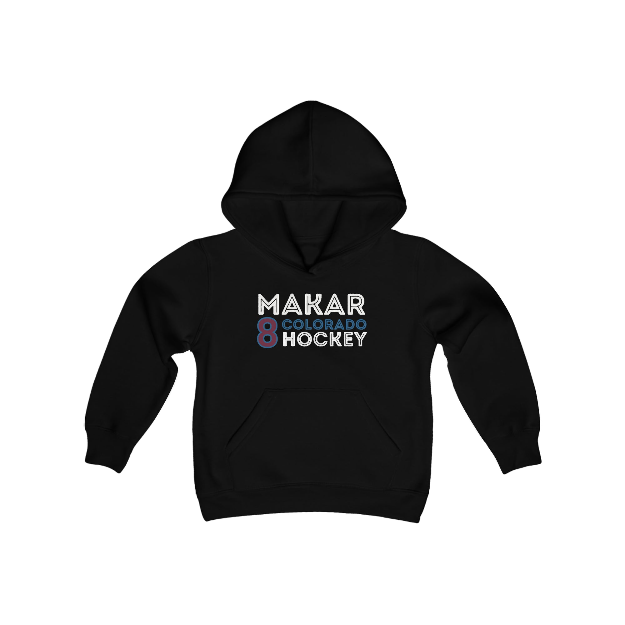 Makar 8 Colorado Hockey Grafitti Wall Design Youth Hooded Sweatshirt