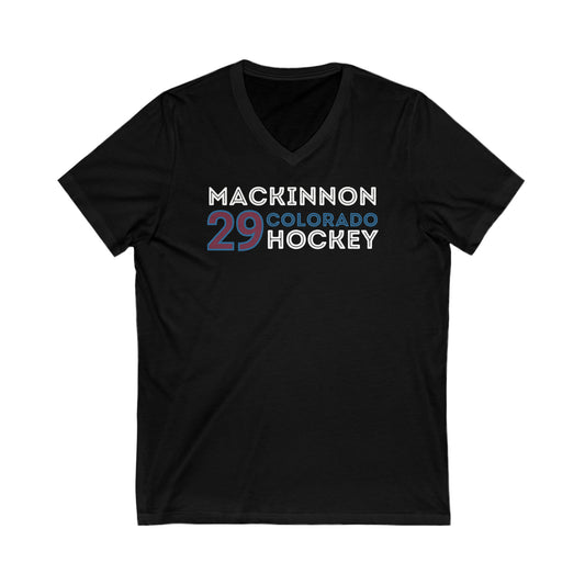 MacKinnon 29 Colorado Hockey Grafitti Wall Design Unisex V-Neck Tee