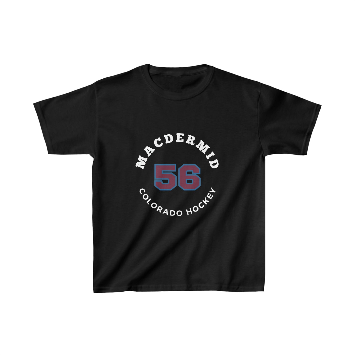 MacDermid 56 Colorado Hockey Number Arch Design Kids Tee