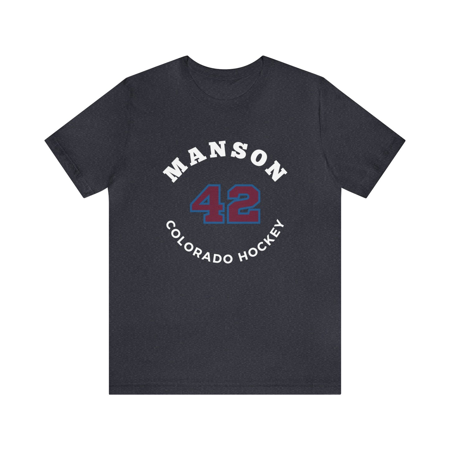 Manson 42 Colorado Hockey Number Arch Design Unisex T-Shirt