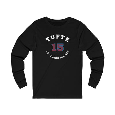 Tufte 15 Colorado Hockey Number Arch Design Unisex Jersey Long Sleeve Shirt