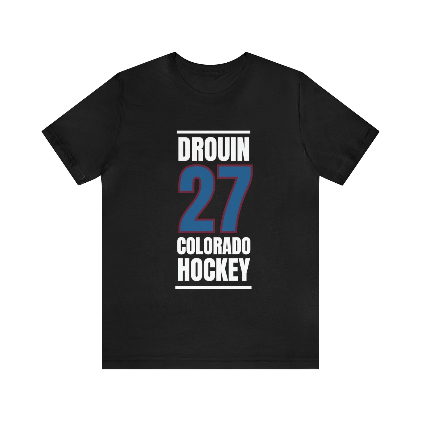 Drouin 27 Colorado Hockey Blue Vertical Design Unisex T-Shirt