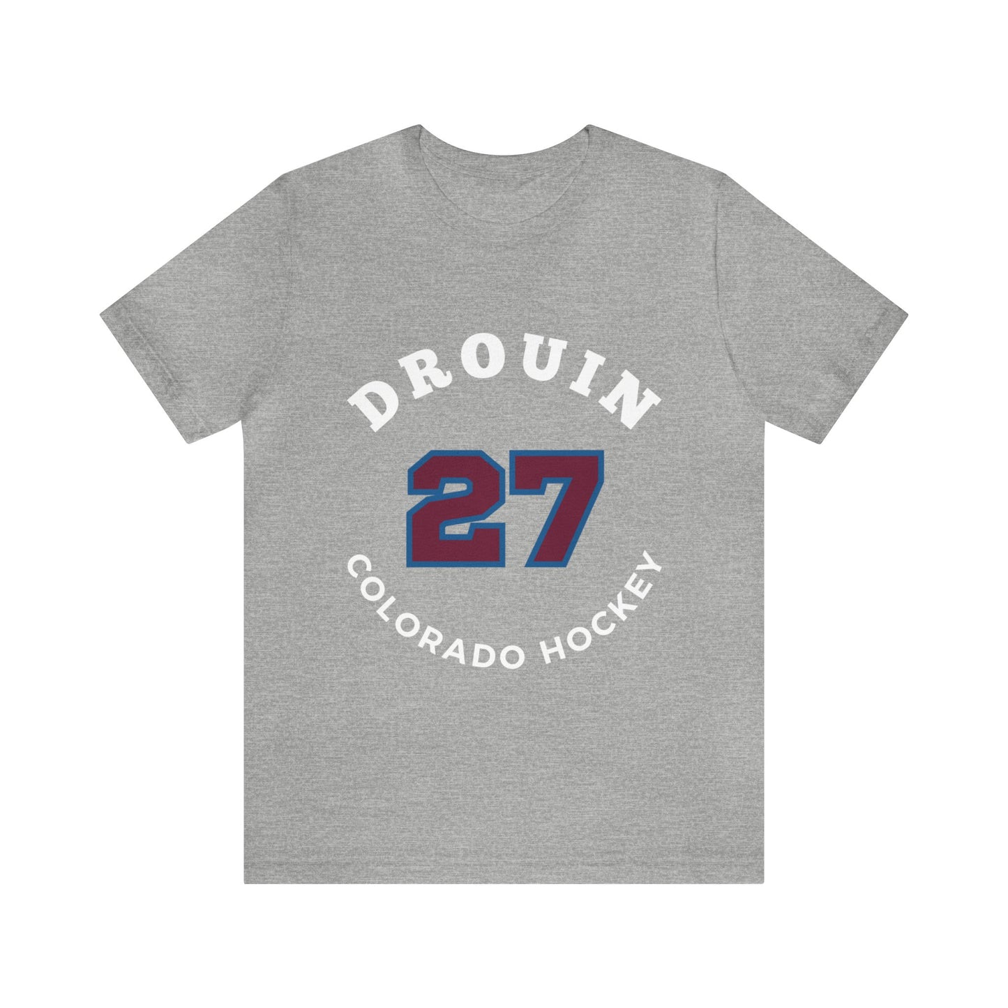 Drouin 27 Colorado Hockey Number Arch Design Unisex T-Shirt