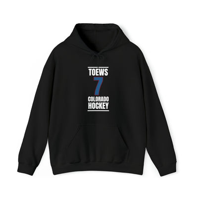 Toews 7 Colorado Hockey Blue Vertical Design Unisex Hooded Sweatshirt