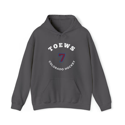 Toews 7 Colorado Hockey Number Arch Design Unisex Hooded Sweatshirt