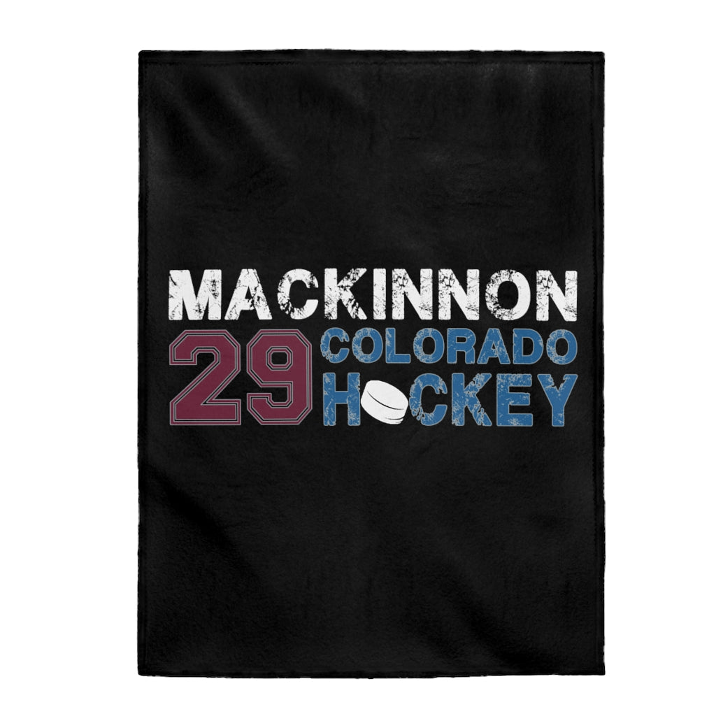 MacKinnon 29 Colorado Hockey Velveteen Plush Blanket