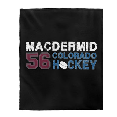 MacDermid 56 Colorado Hockey Velveteen Plush Blanket