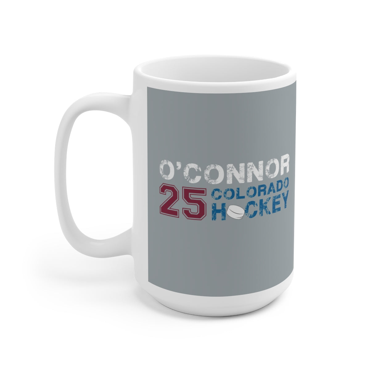 O'Connor 25 Colorado Hockey Ceramic Coffee Mug In Silver, 15oz