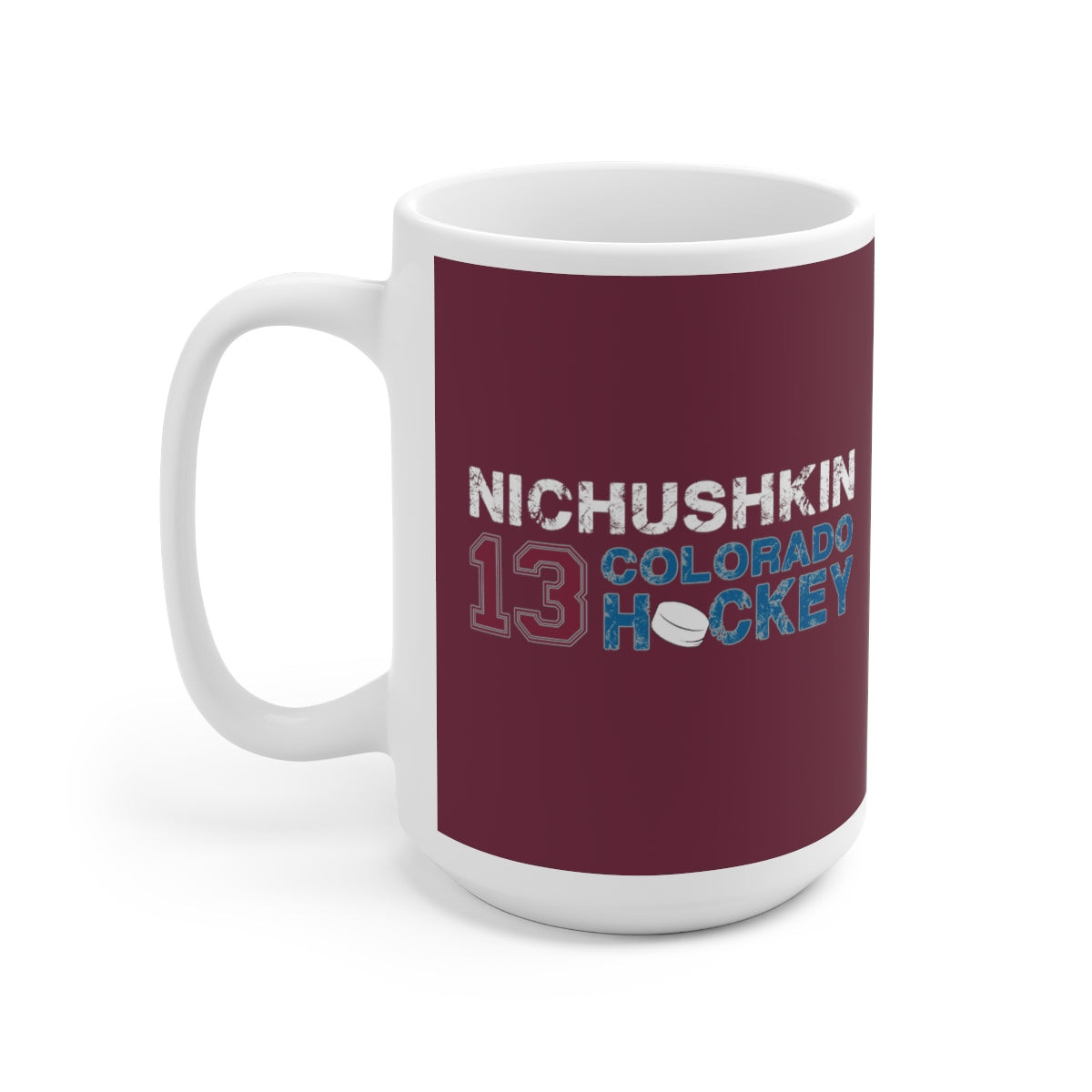 Nichushkin 13 Colorado Hockey Ceramic Coffee Mug In Burgundy, 15oz