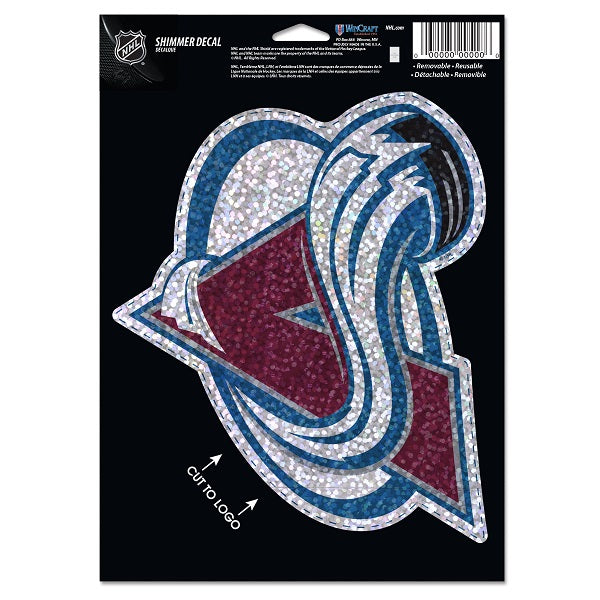 Colorado Avalanche Shimmer Decal, 5x7 Inch
