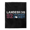 Landeskog 92 Colorado Hockey Velveteen Plush Blanket