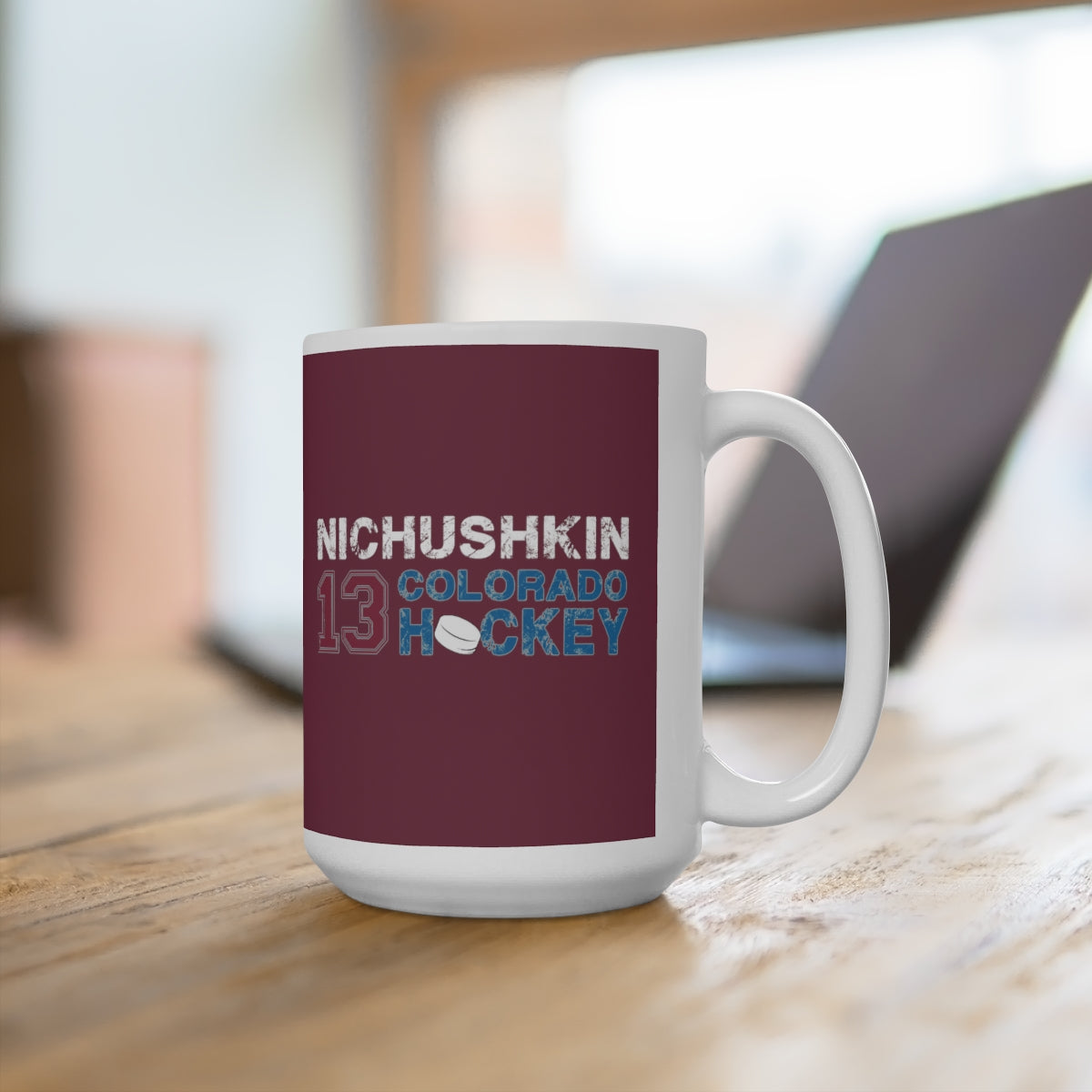 Nichushkin 13 Colorado Hockey Ceramic Coffee Mug In Burgundy, 15oz