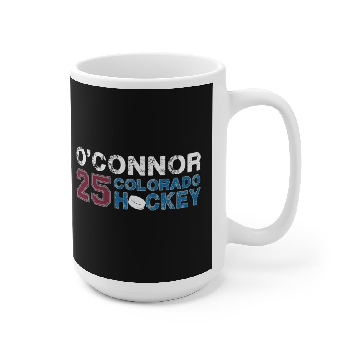 O'Connor 25 Colorado Hockey Ceramic Coffee Mug In Black, 15oz