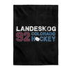 Landeskog 92 Colorado Hockey Velveteen Plush Blanket