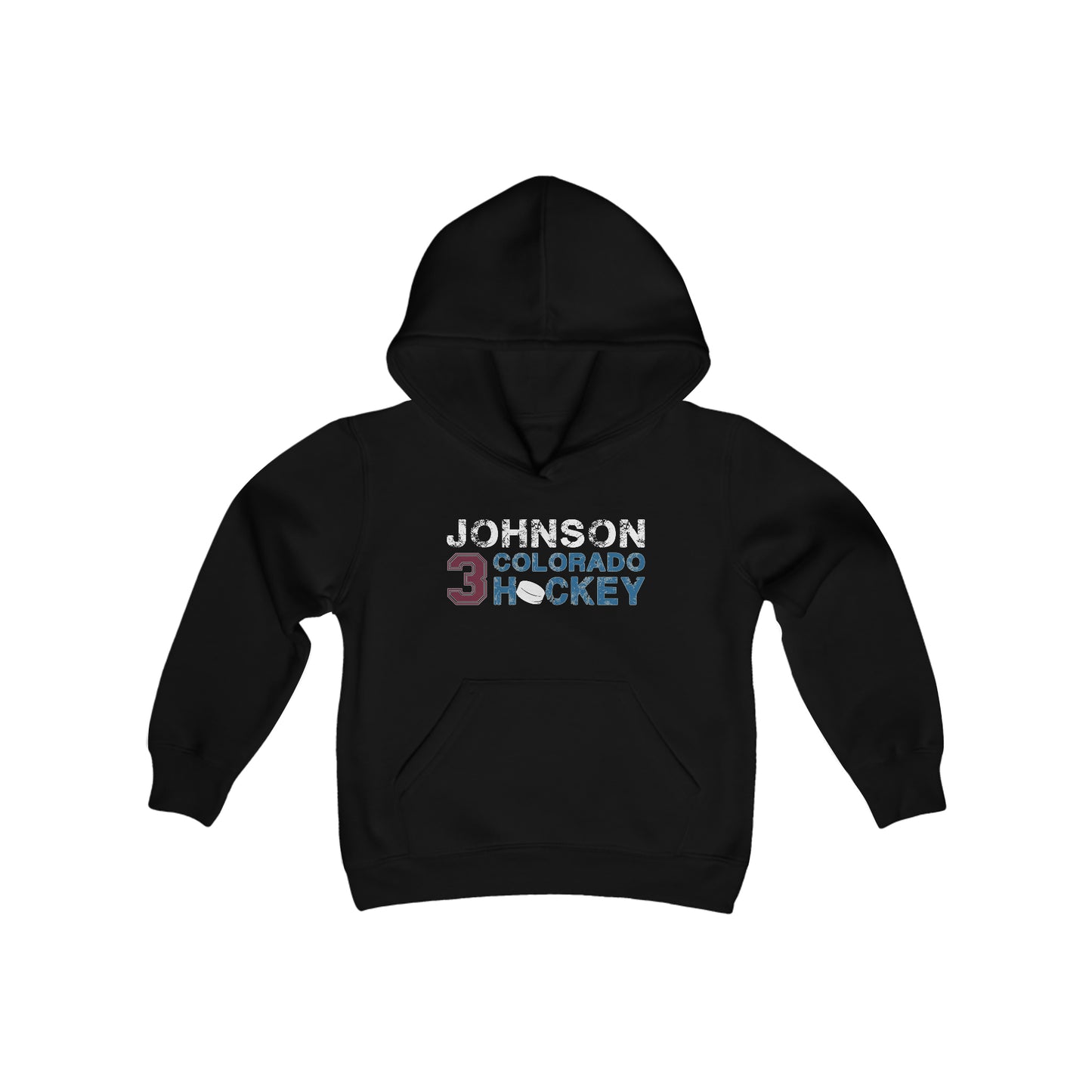 Johnson 3 Colorado Hockey Youth Hooded Sweatshirt