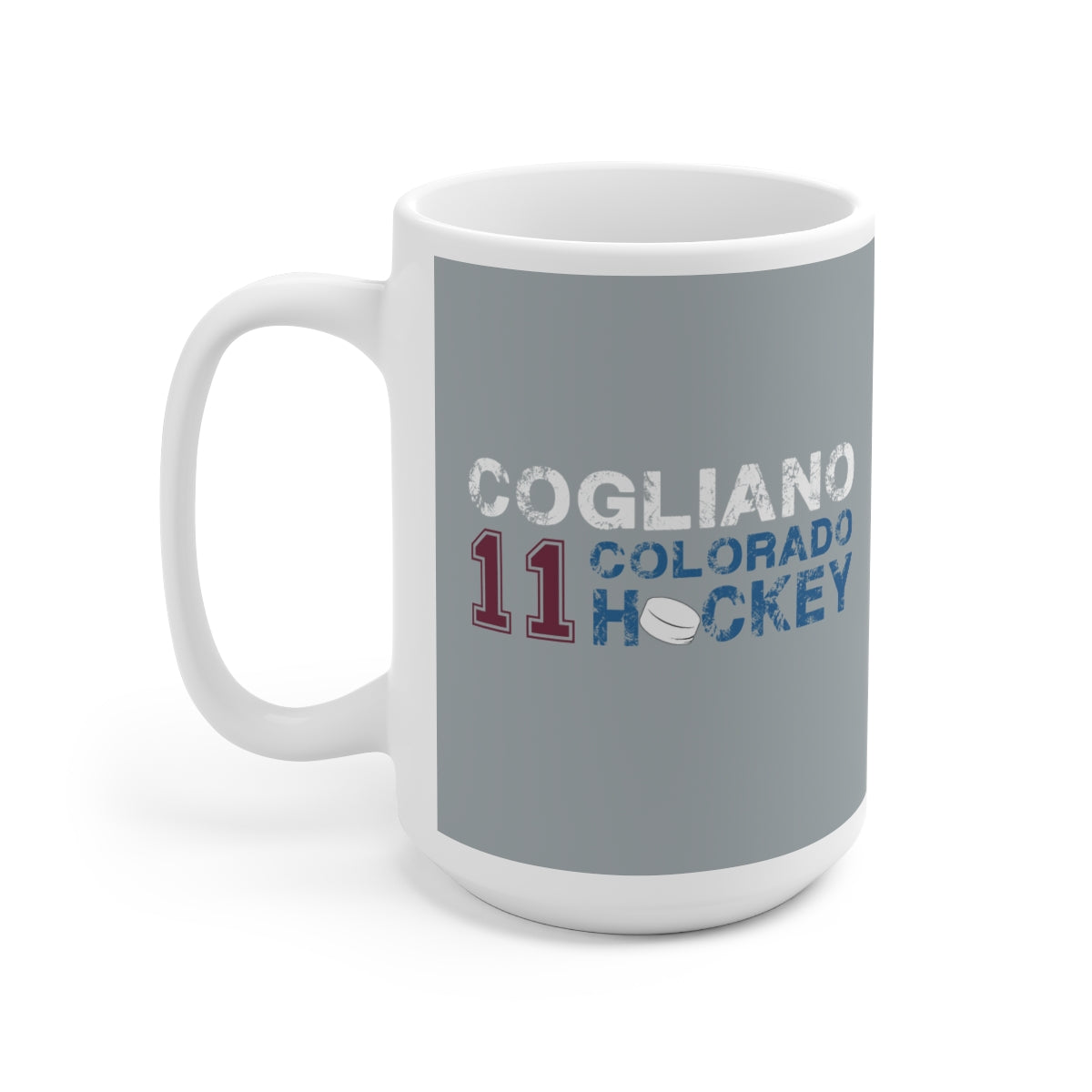 Cogliano 11 Colorado Hockey Ceramic Coffee Mug In Silver, 15oz