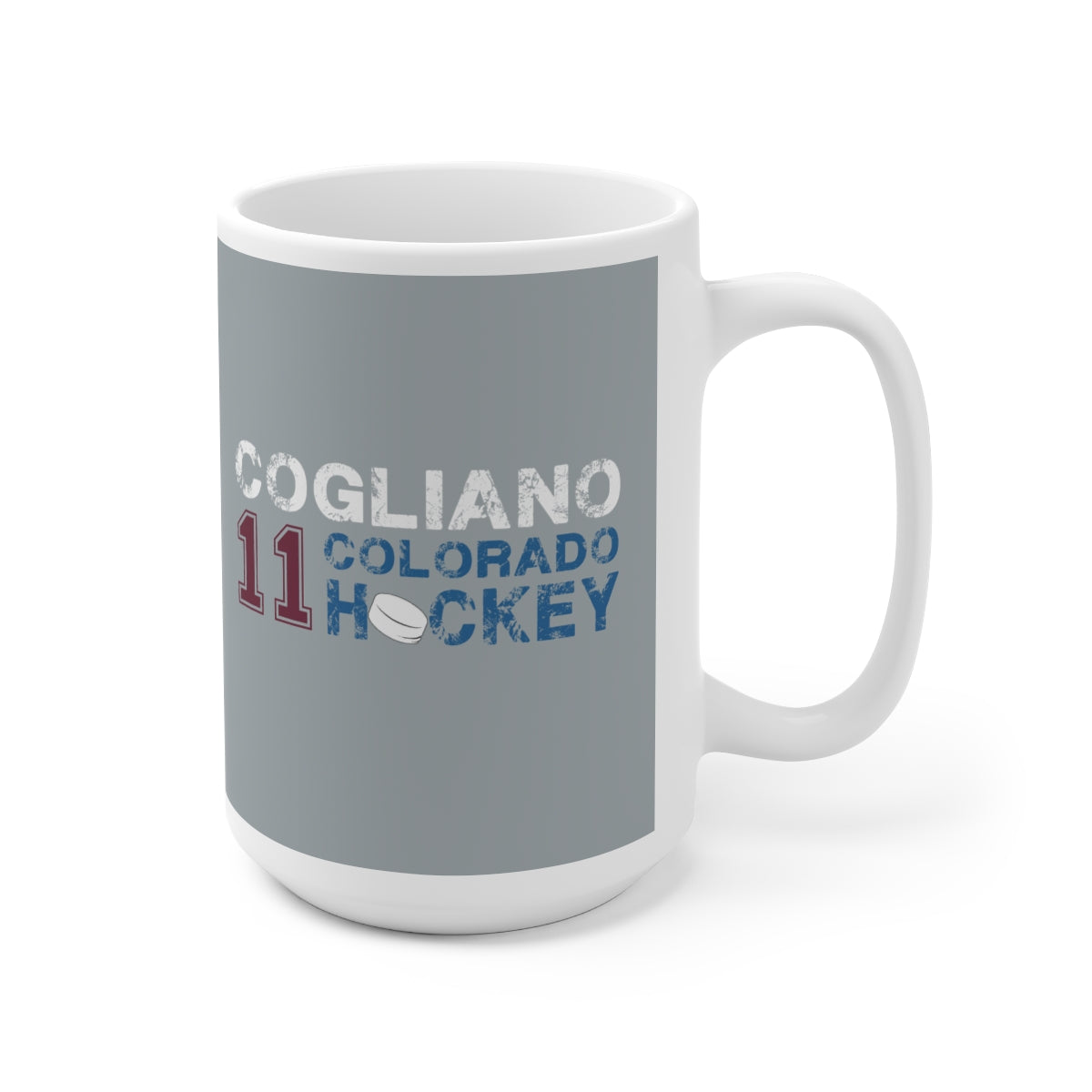 Cogliano 11 Colorado Hockey Ceramic Coffee Mug In Silver, 15oz