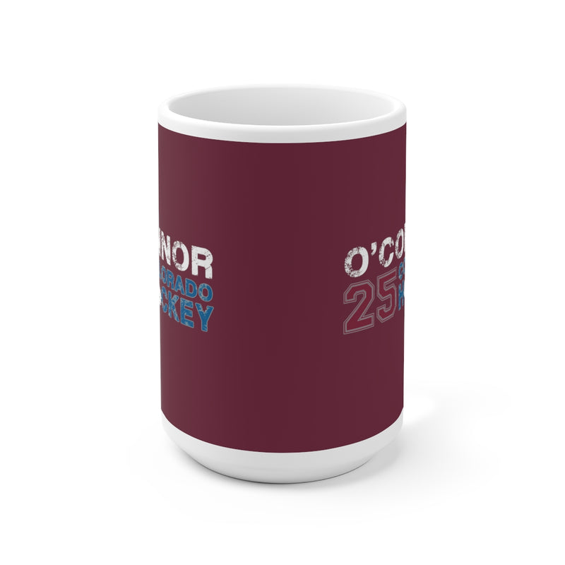 O'Connor 25 Colorado Hockey Ceramic Coffee Mug In Burgundy, 15oz