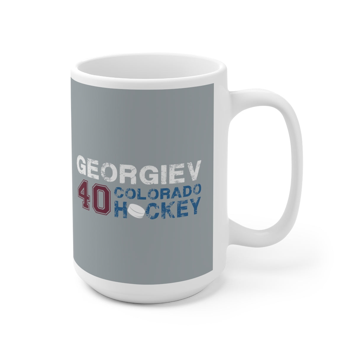 Geogiev 40 Colorado Hockey Ceramic Coffee Mug In Silver, 15oz