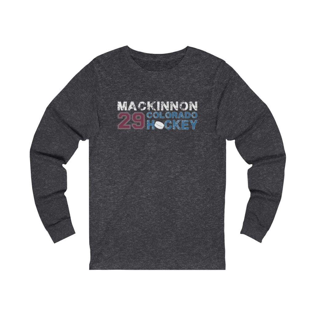 MacKinnon 29 Colorado Hockey Unisex Jersey Long Sleeve Shirt