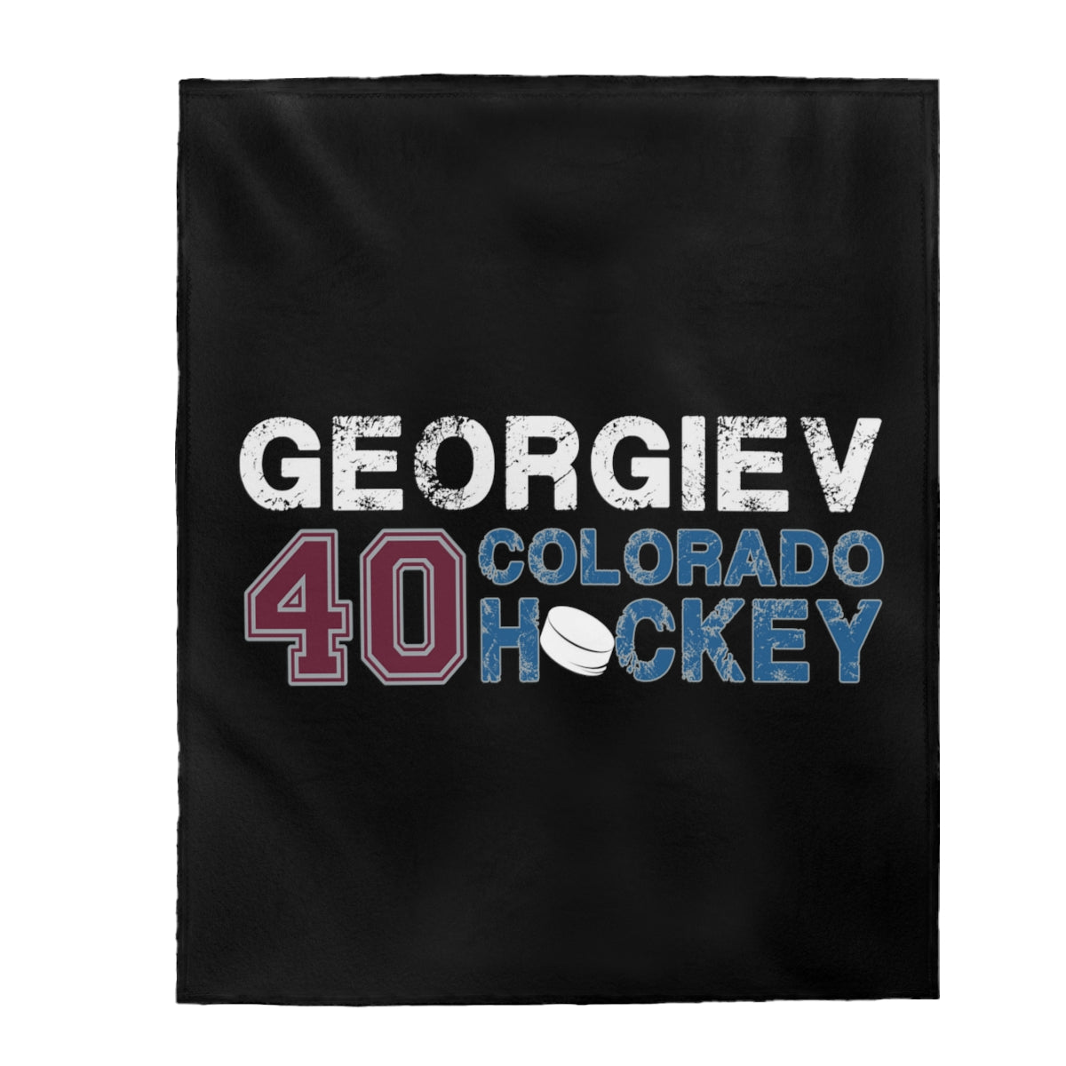 Georgiev 40 Colorado Hockey Velveteen Plush Blanket