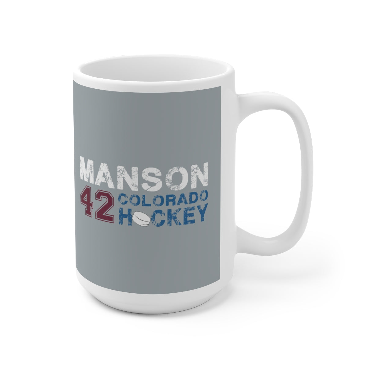 Manson 42 Colorado Hockey Ceramic Coffee Mug In Silver, 15oz