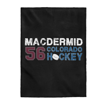 MacDermid 56 Colorado Hockey Velveteen Plush Blanket