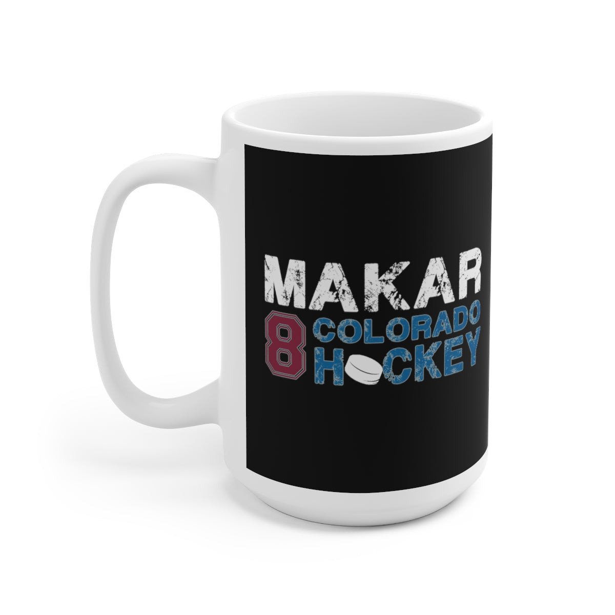 Makar 8 Colorado Hockey Ceramic Coffee Mug In Black, 15oz