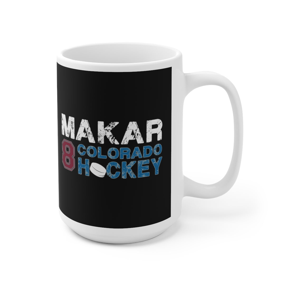 Makar 8 Colorado Hockey Ceramic Coffee Mug In Black, 15oz