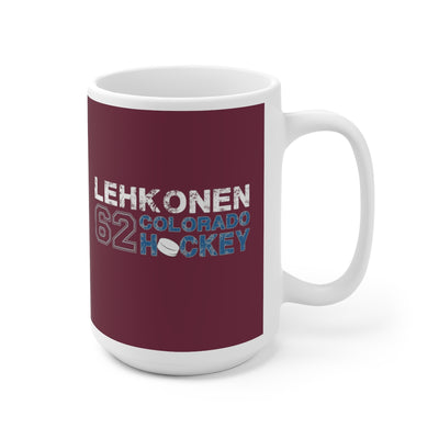 Lehkonen 62 Colorado Hockey Ceramic Coffee Mug In Burgundy, 15oz