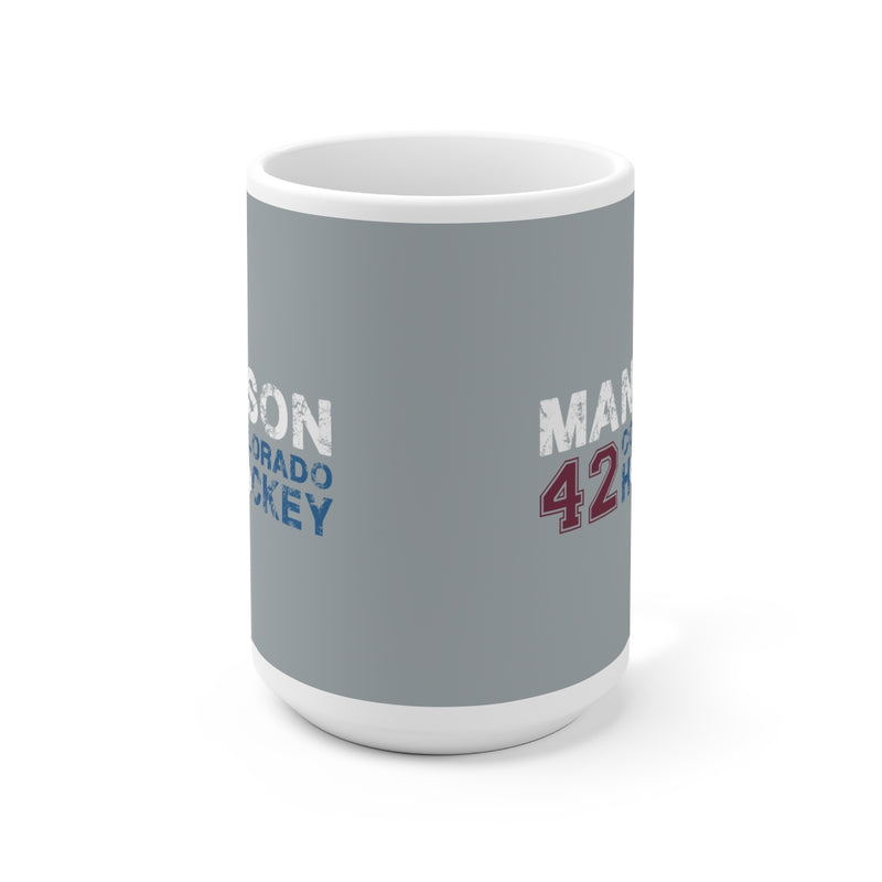 Manson 42 Colorado Hockey Ceramic Coffee Mug In Silver, 15oz