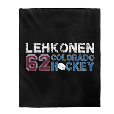 Lehkonen 62 Colorado Hockey Velveteen Plush Blanket