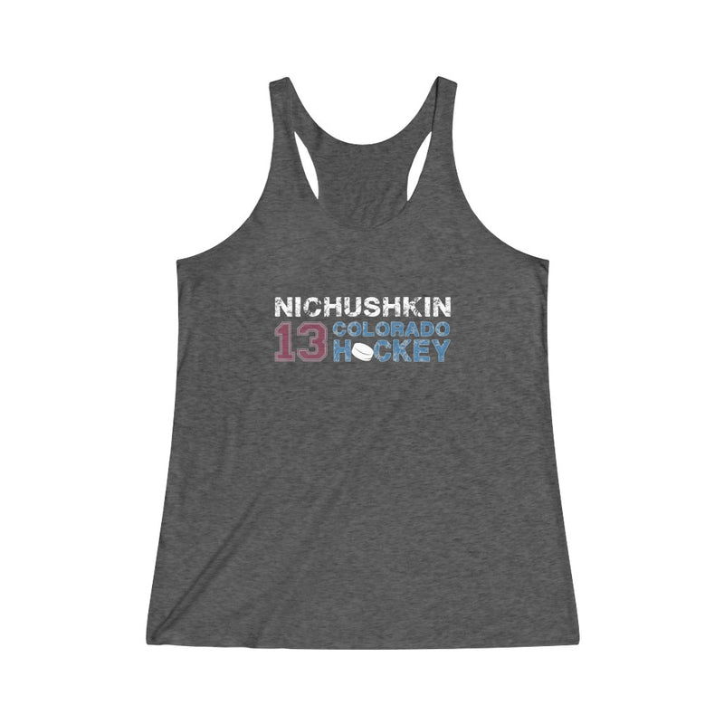 Nichushkin Colorado Hockey Women's Tri-Blend Racerback Tank Top