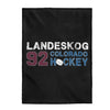 Landeskog 92 Colorado Hockey Velveteen Plush Blanket