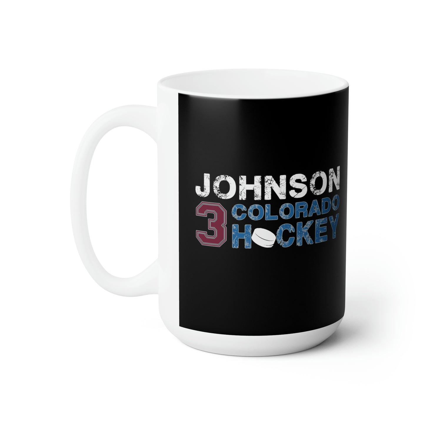 Johnson 3 Colorado Hockey Ceramic Coffee Mug In Black, 15oz