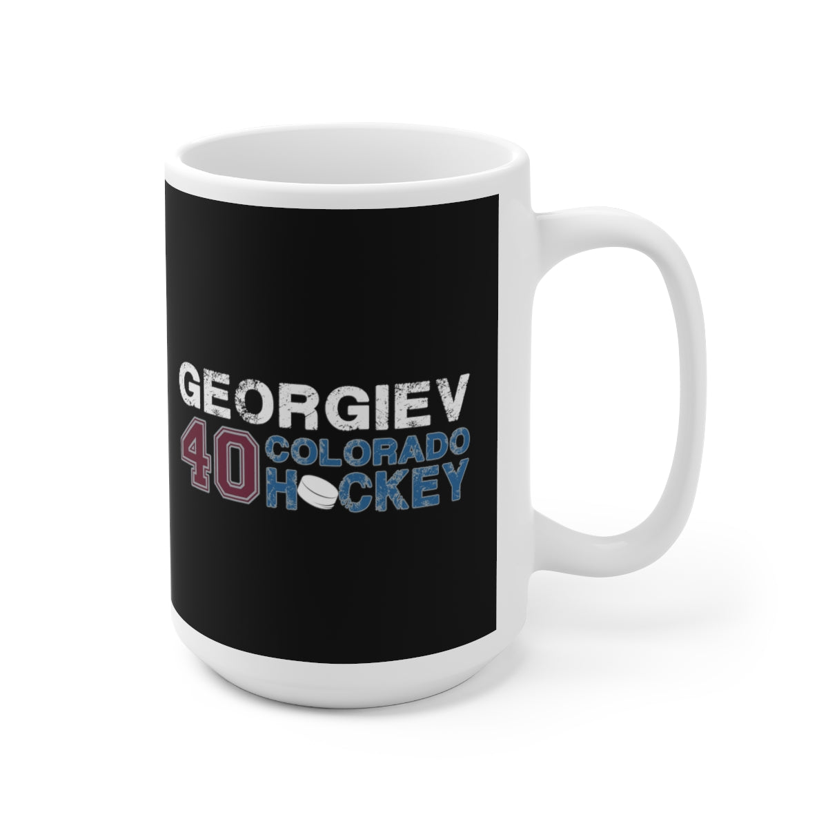 Geogiev 40 Colorado Hockey Ceramic Coffee Mug In Black, 15oz