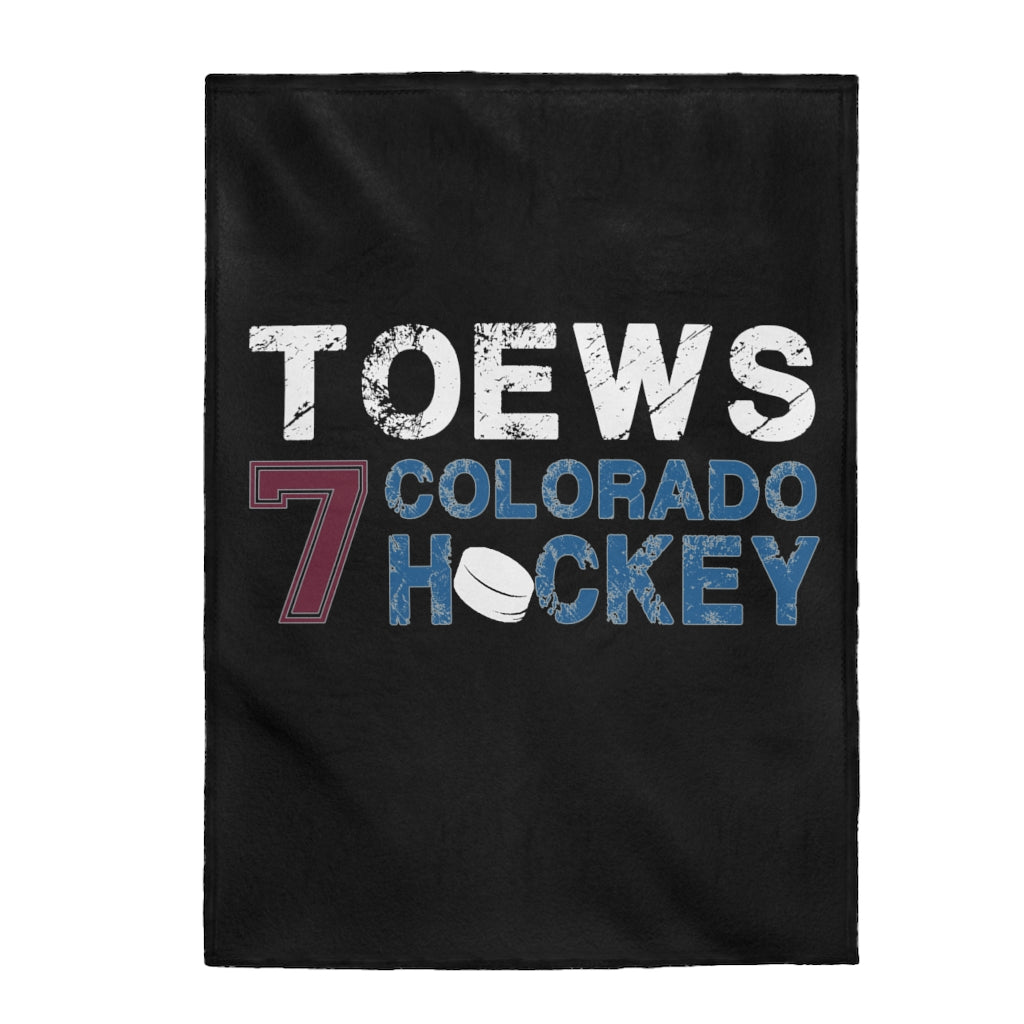 Toews 7 Colorado Hockey Velveteen Plush Blanket