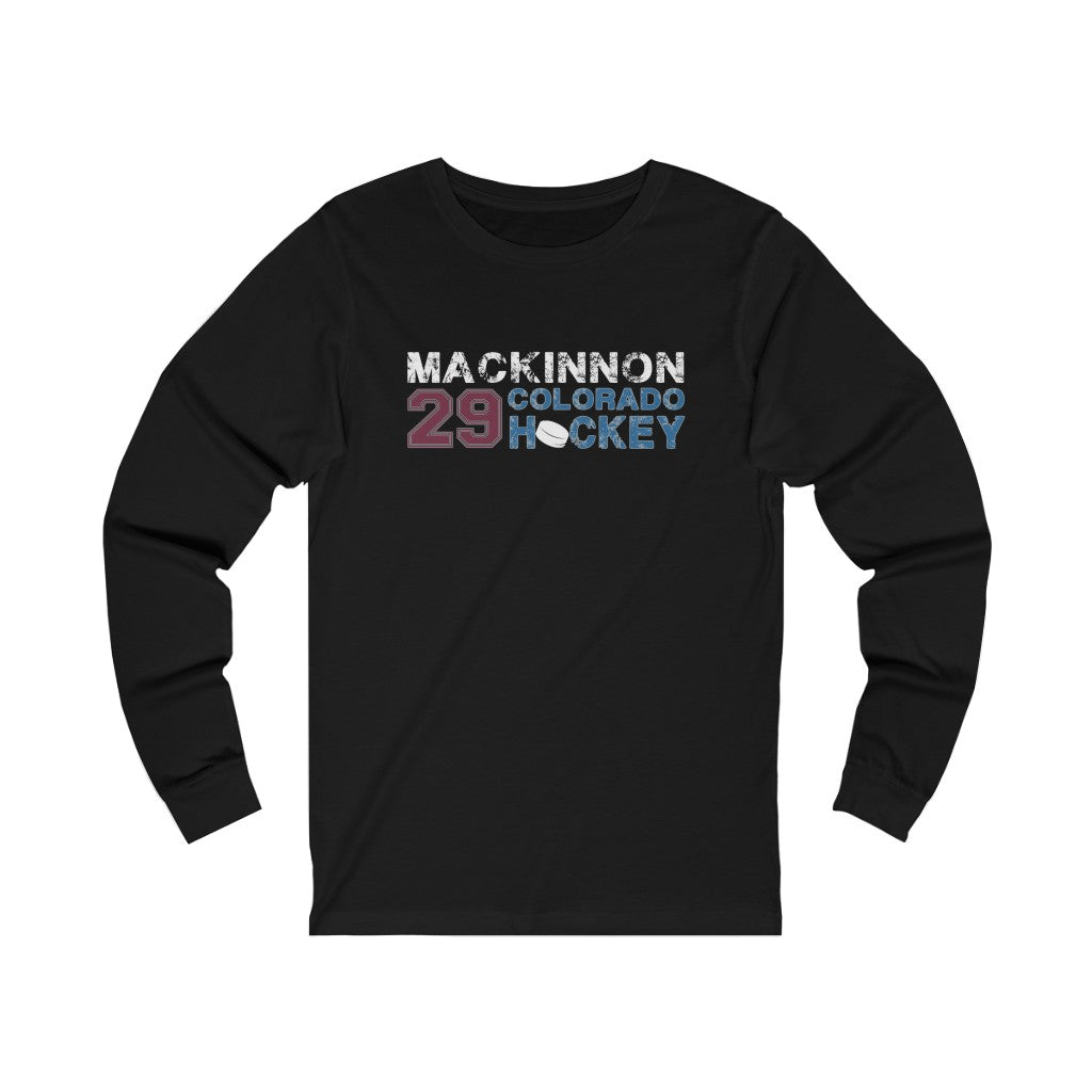 MacKinnon 29 Colorado Hockey Unisex Jersey Long Sleeve Shirt