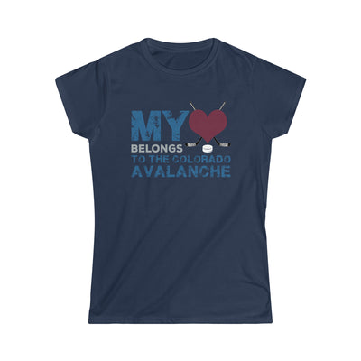 My Heart Belongs To The Colorado Avalanche Women's Softstyle Tee