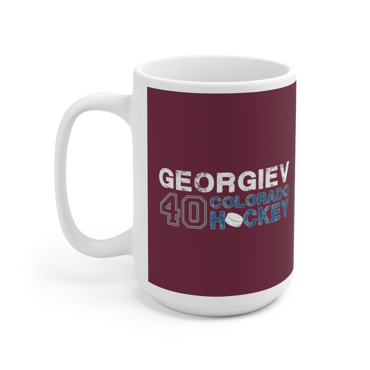 Georgiev 40 Colorado Hockey Ceramic Coffee Mug In Burgundy, 15oz