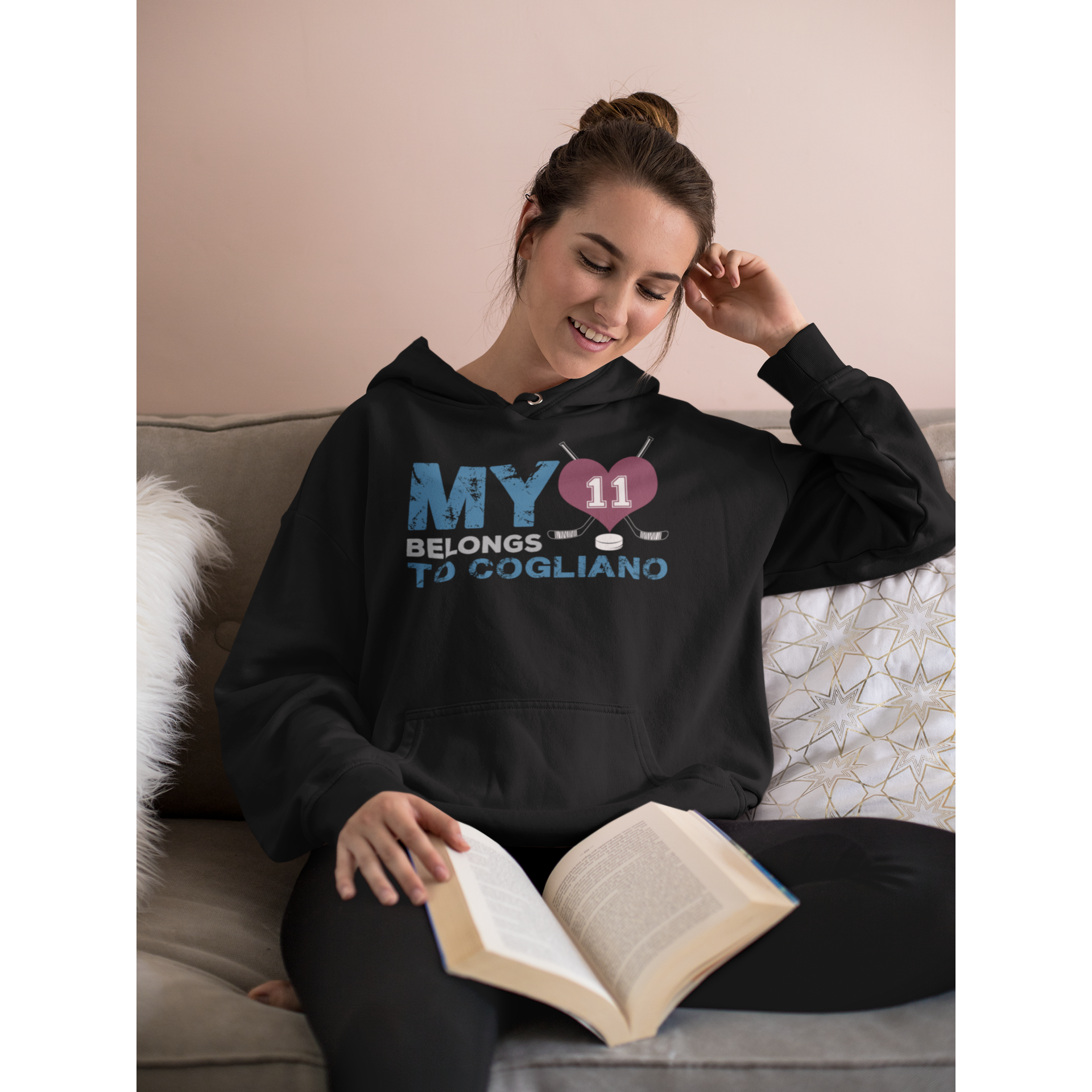 My Heart Belongs To Cogliano Colorado Avalanche Hockey Unisex Hooded Sweatshirt