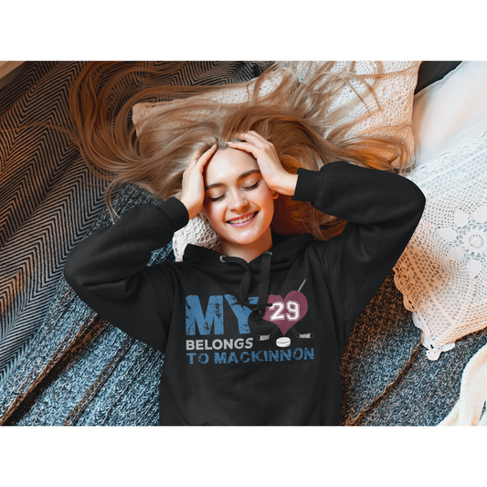 My Heart Belongs To MacKinnon Colorado Avalanche Hockey Unisex Hooded Sweatshirt